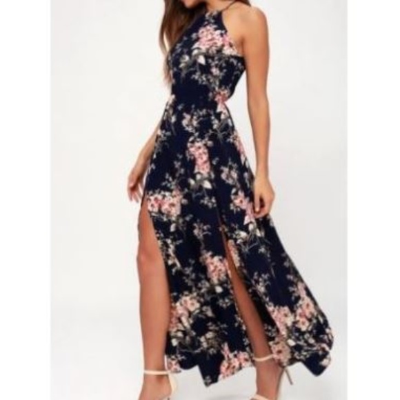 blue maxi shirt dress